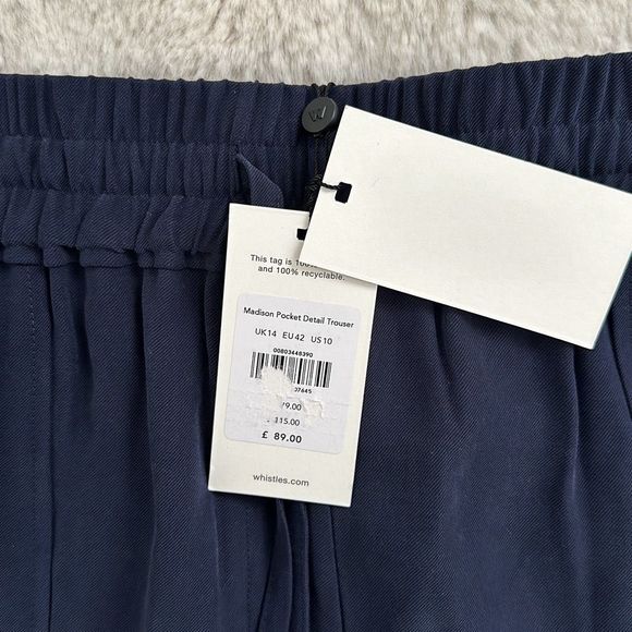 Whistles Madison Pocket Detail Trouser NWT Size 10 US - Picture 6 of 12